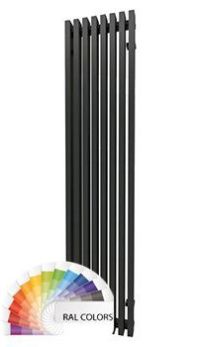 Радиатор стальной вертик. TONI ARTI Noche 8 секций, ниж. правое подключ. 388/2000, 1.65 кВт, черный