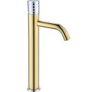 Смеситель для раковины BOHEME Stick 122-GCR Gold Chrome ручка Diamond